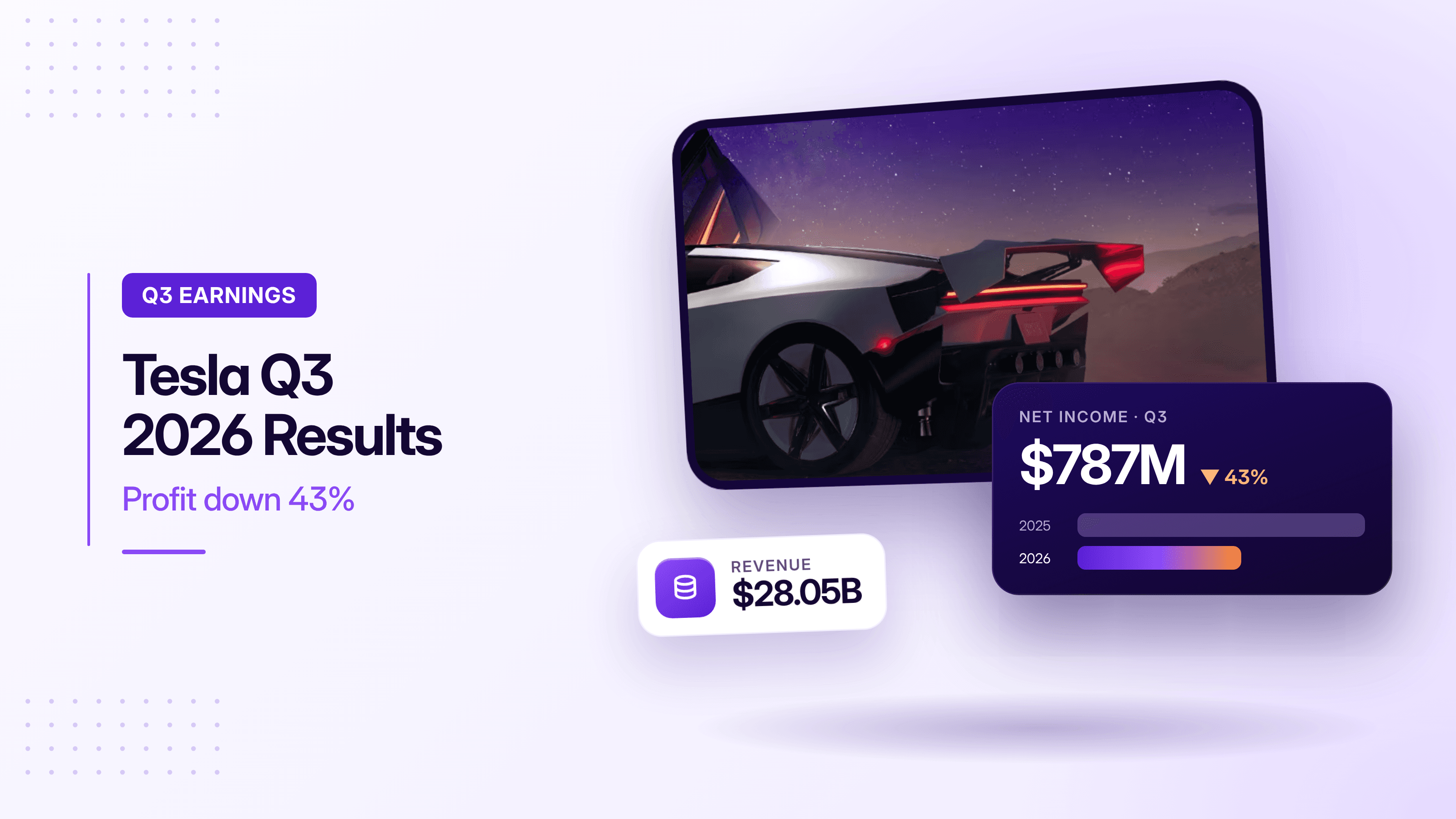 Tesla Q3 2026 Earnings: Profit Falls 43% as Robots Ramp Up
